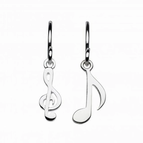 Dew Sterling Silver Musical Notes Drop Earrings 6459HP015
