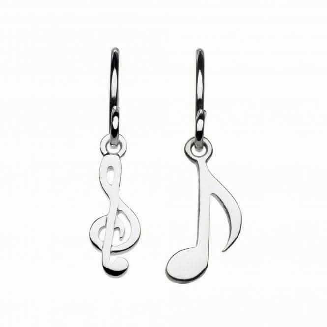 Dew Sterling Silver Musical Notes Drop Earrings 6459HP015