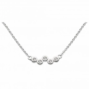Dew Sterling Silver Scattered Cubic Zirconia 18 Necklace 9711CZ021