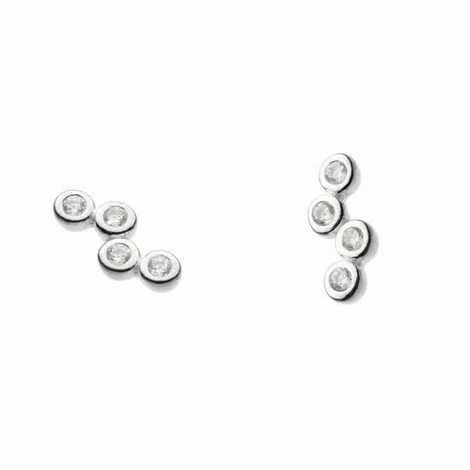 Dew Sterling Silver Scattered Cubic Zirconia Stud Earrings 3711CZ021