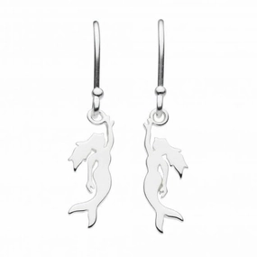 Dew Sterling Silver Silhouette Mermaid Drop Earrings 6850HP024