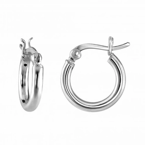 Dew Sterling Silver Small 15mm Hoop Earrings 66015HP027