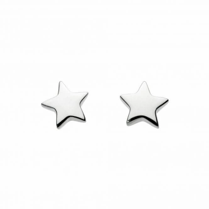 Dew Sterling Silver Solid Star Stud Earrings 4054HP