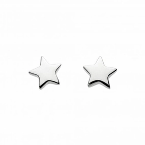 Dew Sterling Silver Solid Star Stud Earrings 4054HP