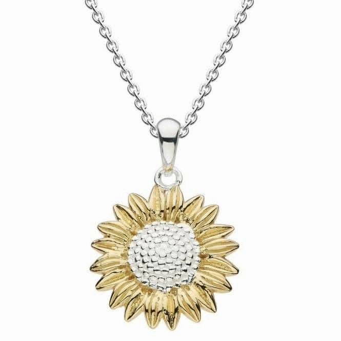 Dew Sterling Silver Sunflower with Gold Plate Pendant 9085GD024