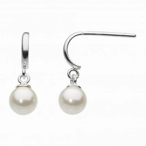 Dew Sterling Silver Synthetic Pearl Drop Earrings 38006SFP024