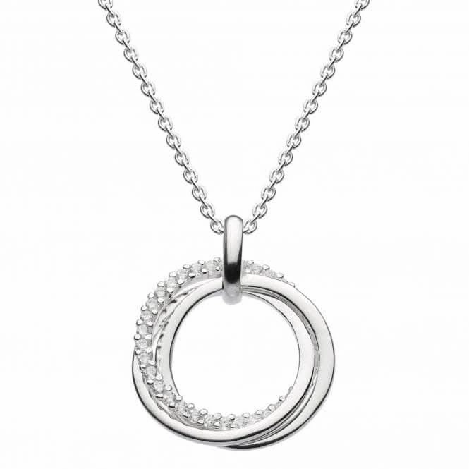 Dew Sterling Silver Triple Rings with Cubic Zirconia Pendant 9820CZ022