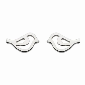Dew Sterling Silver Watch the Birdie Bird Stud Earrings 4048HP014