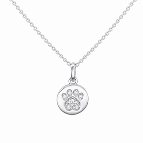 Dew Zirconia Paw Print Disc Pendant 97729CZ