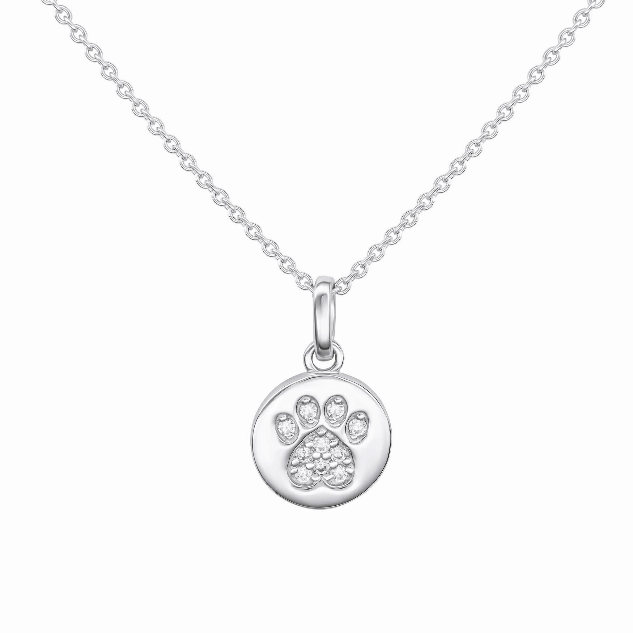 Dew Zirconia Paw Print Disc Pendant 97729CZ