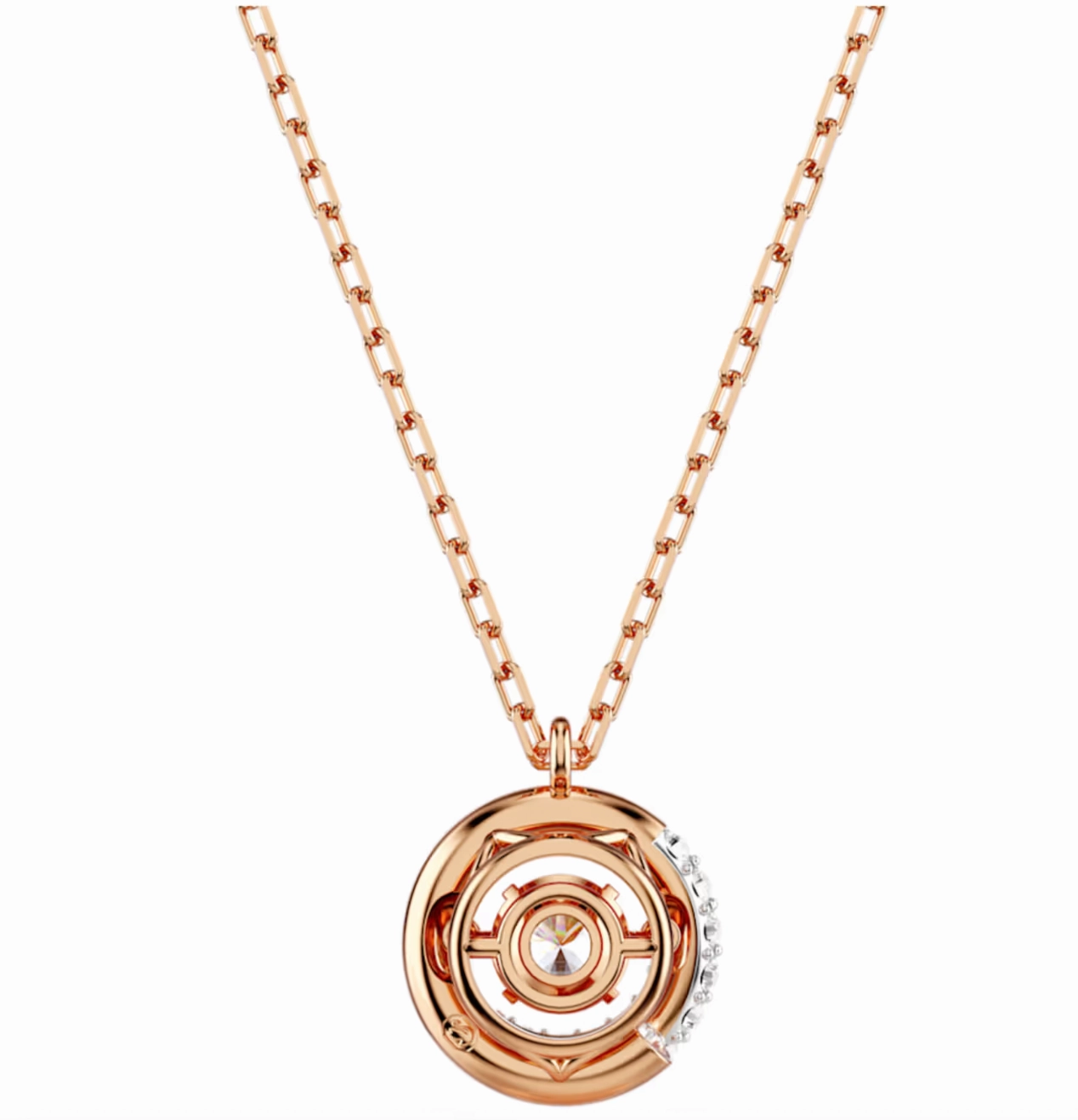 Dextera Round Cut White, Rosegold Tone Pendant
