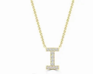 Diamond 8mm Initial 9ct Gold Necklace