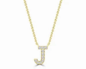 Diamond 8mm Initial 9ct Gold Necklace