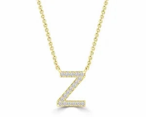 Diamond 8mm Initial 9ct Gold Necklace