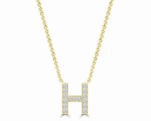 Diamond 8mm Initial 9ct Gold Necklace