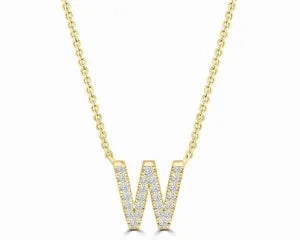 Diamond 8mm Initial 9ct Gold Necklace