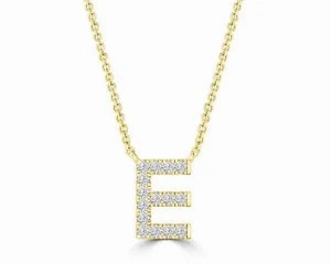 Diamond 8mm Initial 9ct Gold Necklace