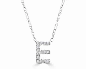 Diamond 8mm Initial 9ct White Gold Necklace