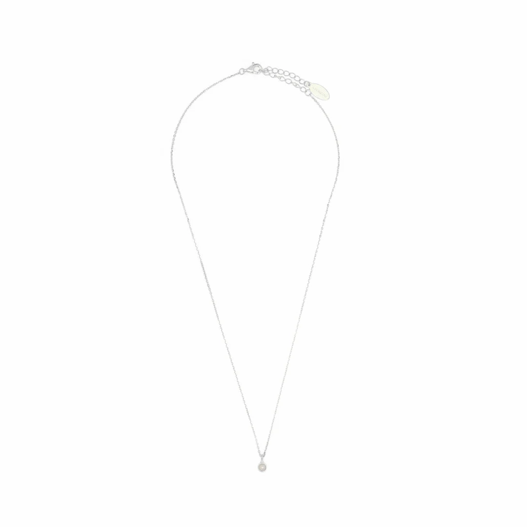 Diamonds by Georgini - Freshwater Pearl and Diamond June Pendant SIlver