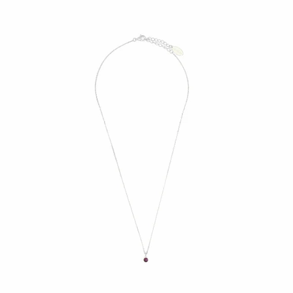 Diamonds by Georgini - Natural Amethyst and Diamond February Pendant Silver