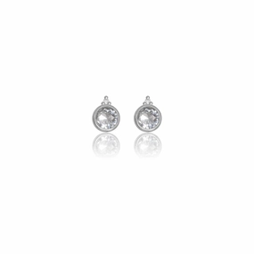 Diamonds by Georgini - Natural Aquamarine and Two Natural Diamond March Earrings Silver