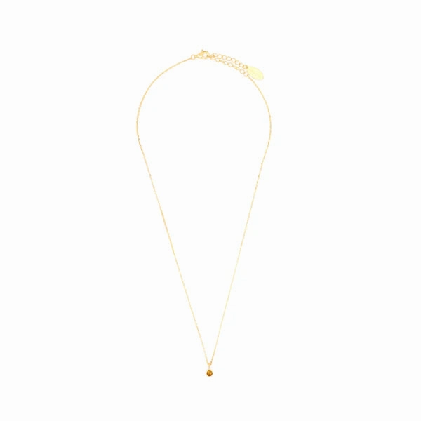 Diamonds by Georgini - Natural Citrine and Diamond November Pendant Gold