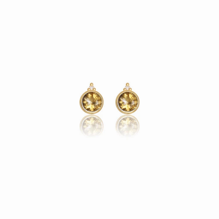 Diamonds By Georgini - Natural Citrine And Two Natural Diamond November Earrings