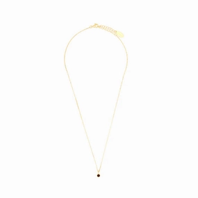 Diamonds by Georgini - Natural Garnet and Diamond January Pendant Gold