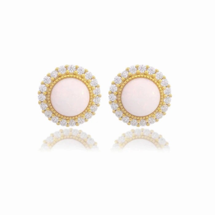 Diamonds By Georgini - Opal Glow Marrinawi White Created Opal Earring Gold