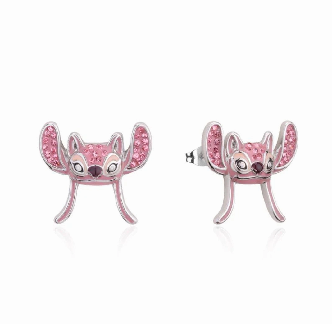 Disney - Lilo & Stitch Silver Crystal Angel - Necklace & Stud Earring