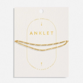 Double Figaro Gold Plated Anklet 8533