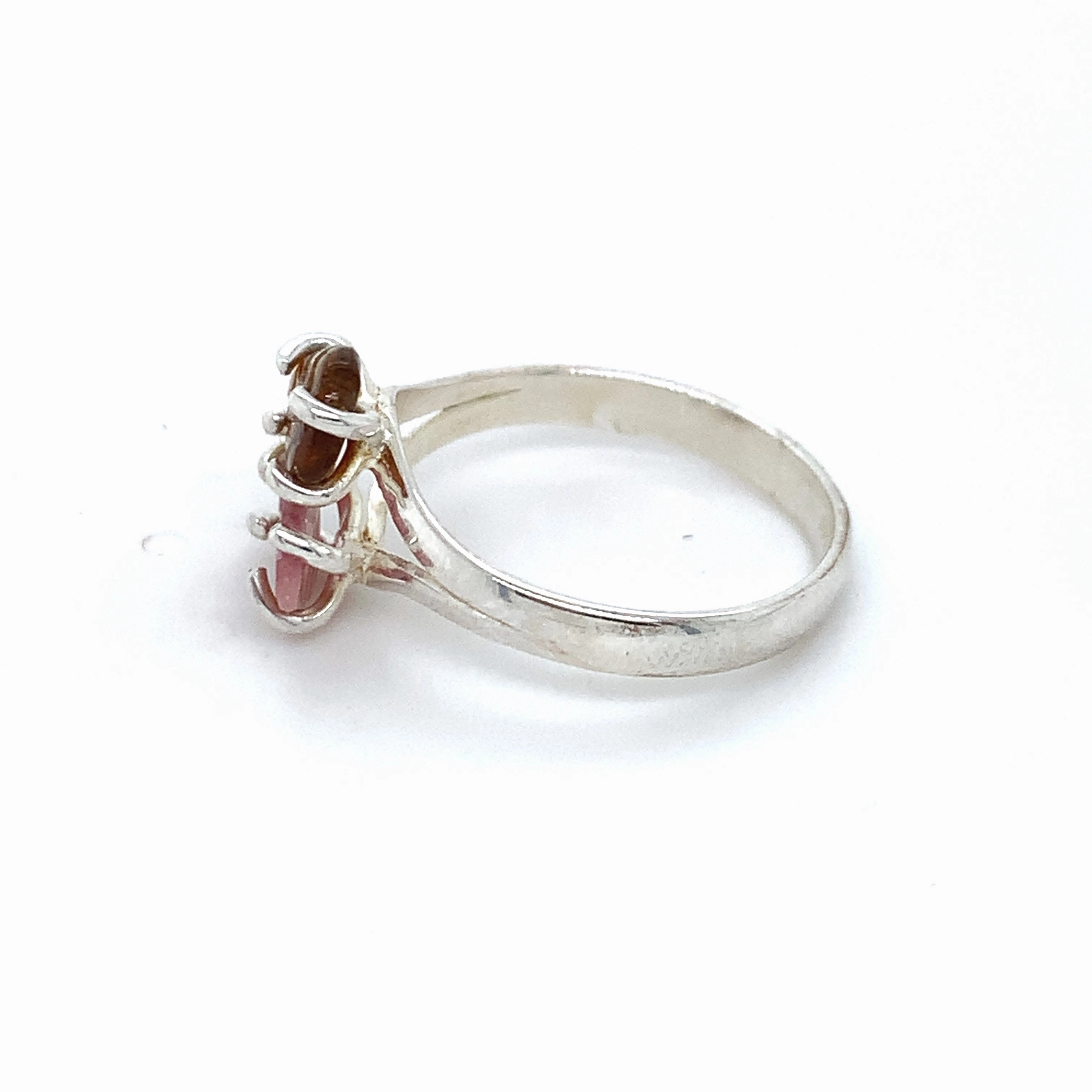Double Semi-Precious Tourmaline Silver Ring