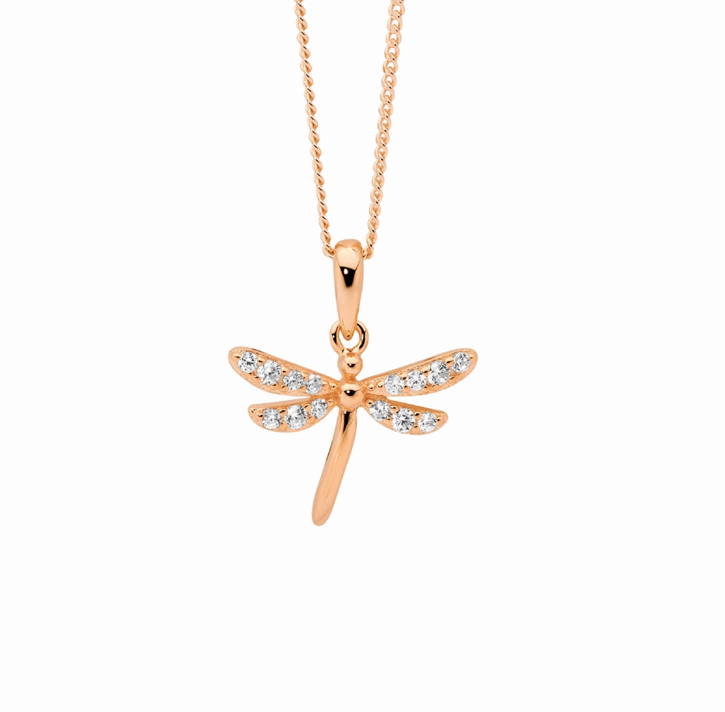 Dragonfly with CZ Pendant - 3 Colours