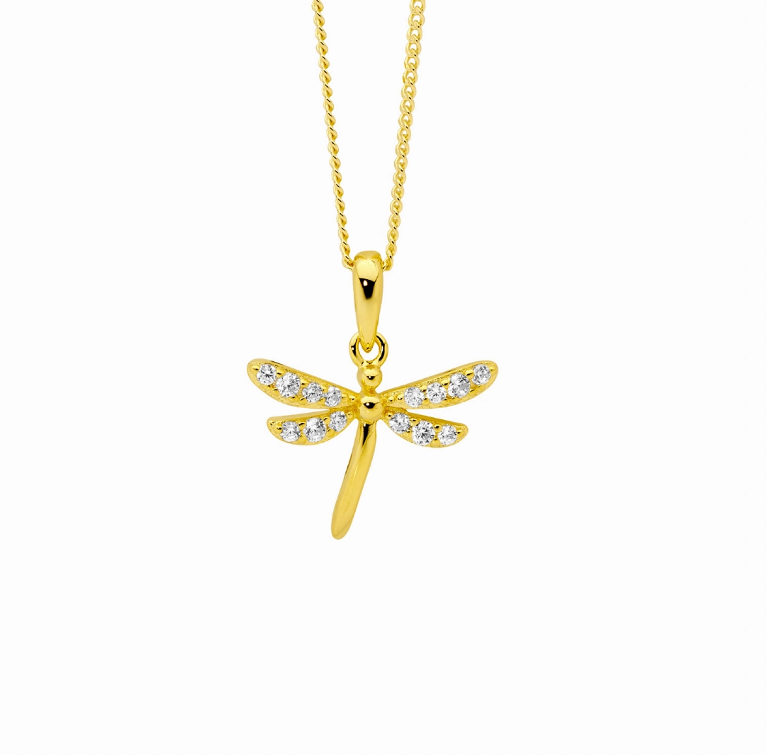 Dragonfly with CZ Pendant - 3 Colours