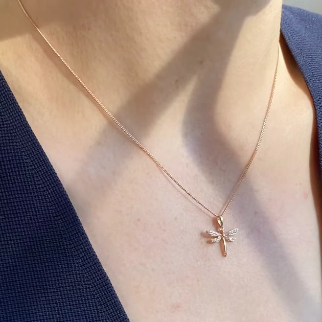 Dragonfly with CZ Pendant - 3 Colours