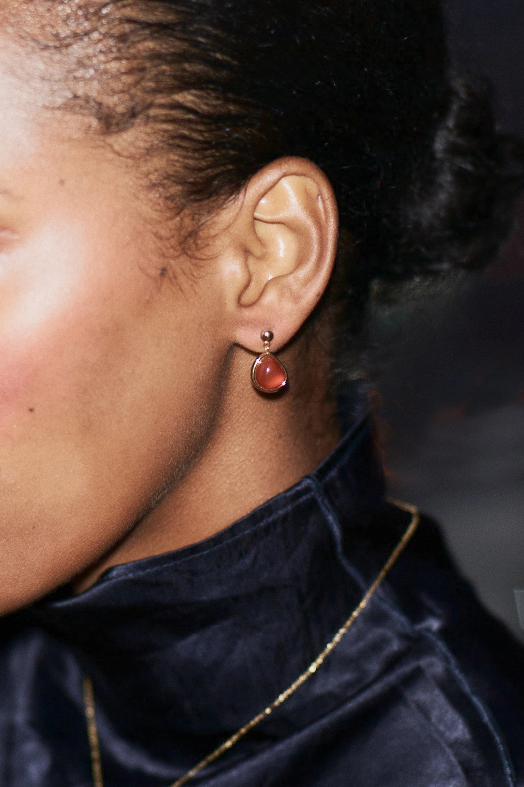 Edblad - Agatha Earring Small Red & Gold