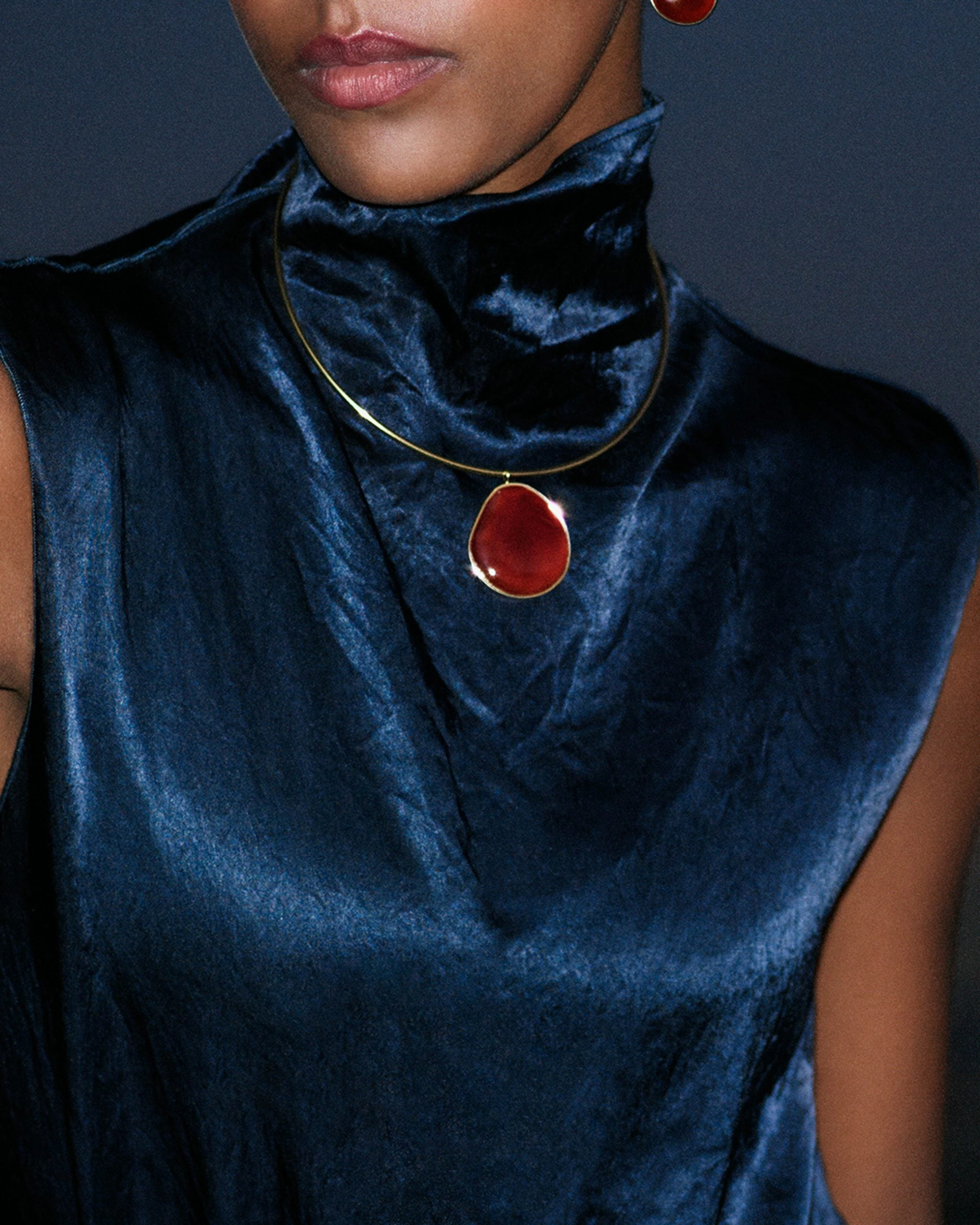 Edblad - Agatha Necklace Maxi Red Gold
