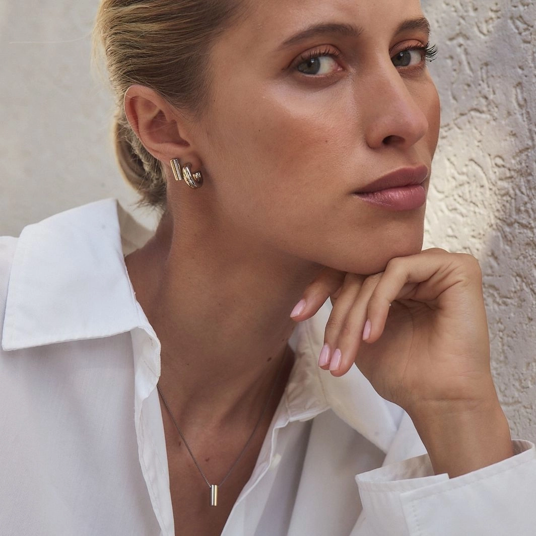 Edblad - Akin Studs Large Gold Steel