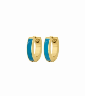 Edblad - Enamel Hoops Turquoise Gold