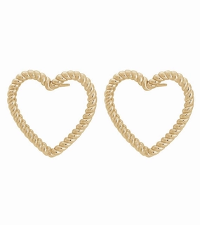 Edblad - Rope Heart Studs Medium Gold