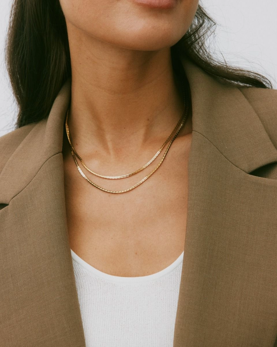 Edblad - Square Link 45cm Necklace Gold