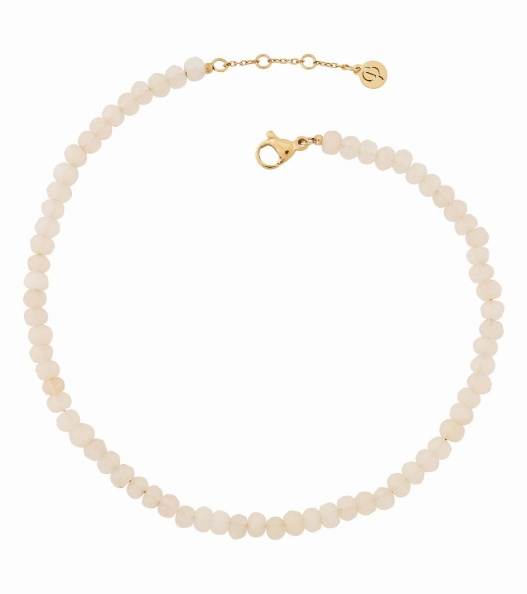 Edblad - Summer Beads Anklet White & Gold