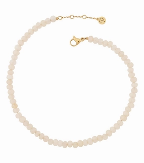 Edblad - Summer Beads Anklet White & Gold