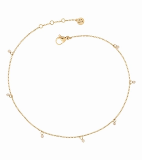 Edblad - Summer Beads Chain Anklet White & Gold
