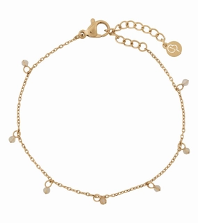 Edblad - Summer Beads Chain Bracelet White & Gold