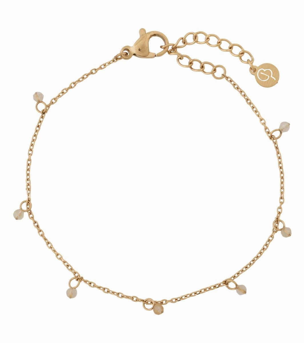 Edblad - Summer Beads Chain Bracelet White & Gold