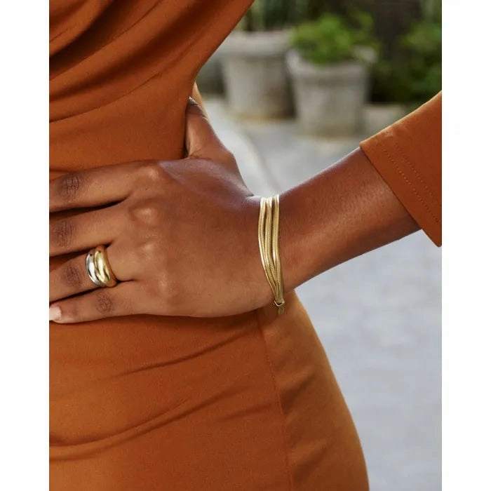 Edblad - Triple Herringbone Bracelet Gold
