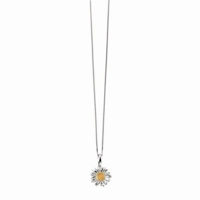 Elements Gold Plate Detail Daisy Pendant P4222