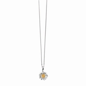 Elements Gold Plate Detail Daisy Pendant P4222