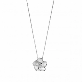 Elements Silver 3D Cherry Blossom With CZ Centre Pendant P4710C